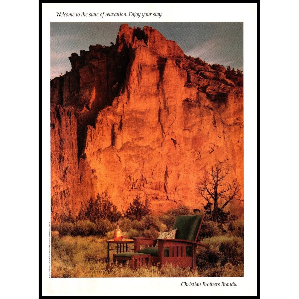 1994 Christian Brothers Brandy Vintage Print Ad Morris Chair National Park Photo